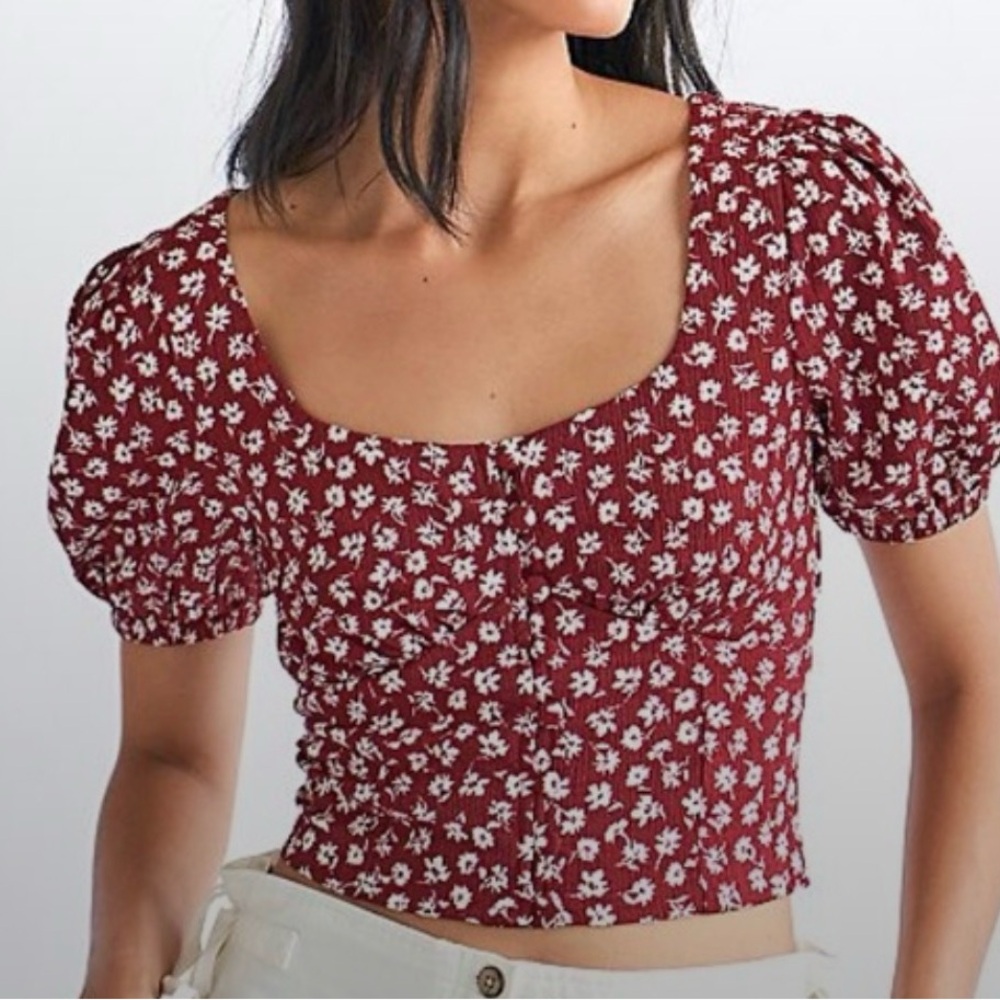 Free People Daisy Chain Cropped Blouse